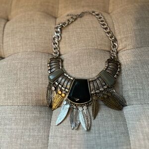 Elegant Black and Gold Statement Necklace